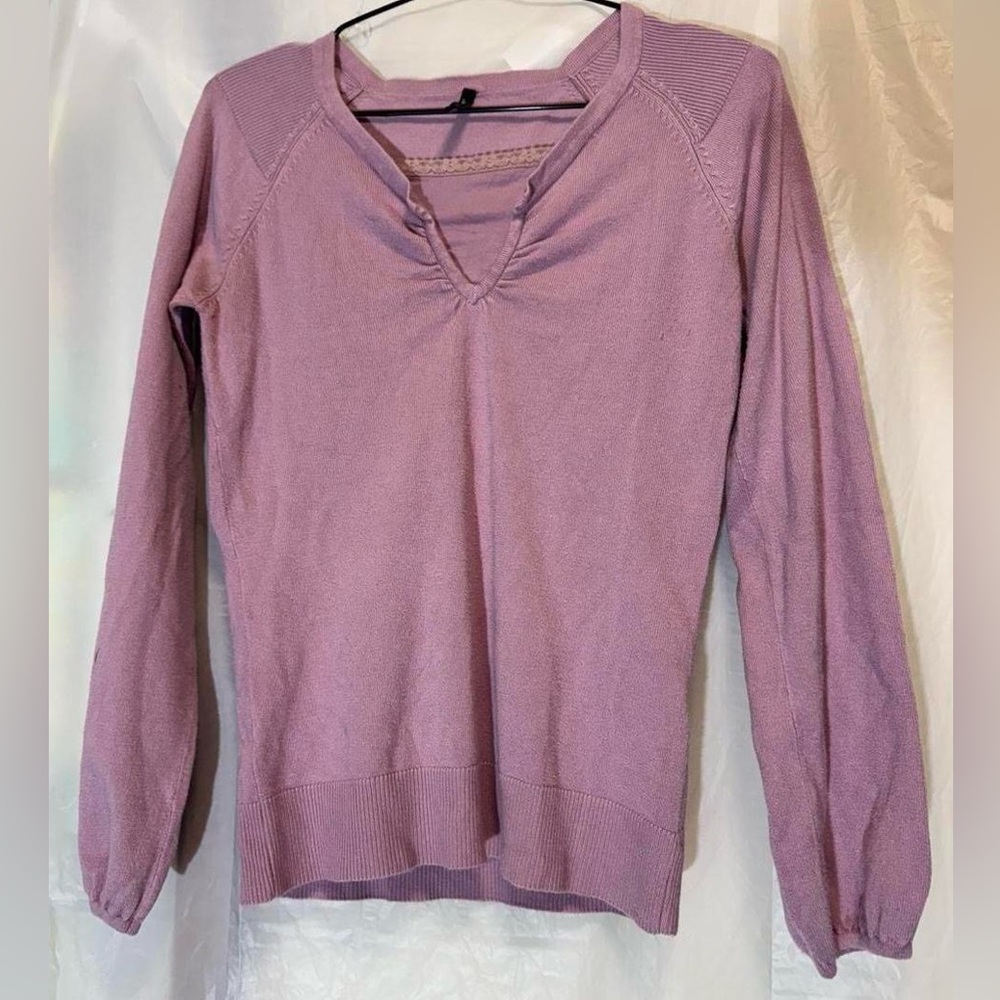Purple Y2K V-Neck Sweater
